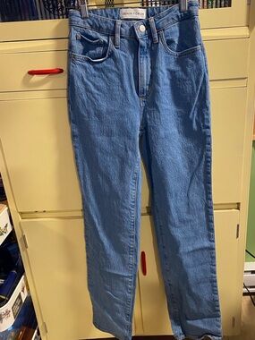 Denim Forum Straight Leg High Rise Jeans